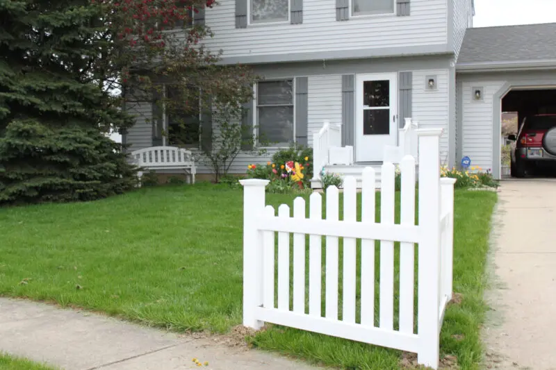White picket fence residential installation