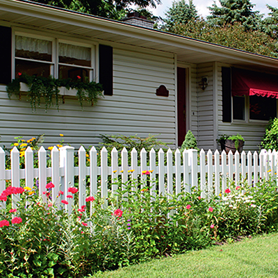 White picket fence residential installation