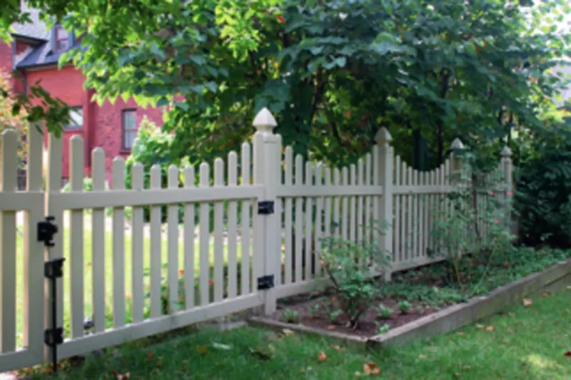 White picket garden fence installation