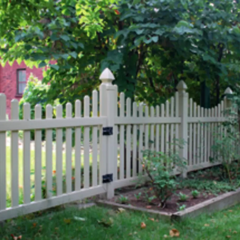 White picket garden fence installation