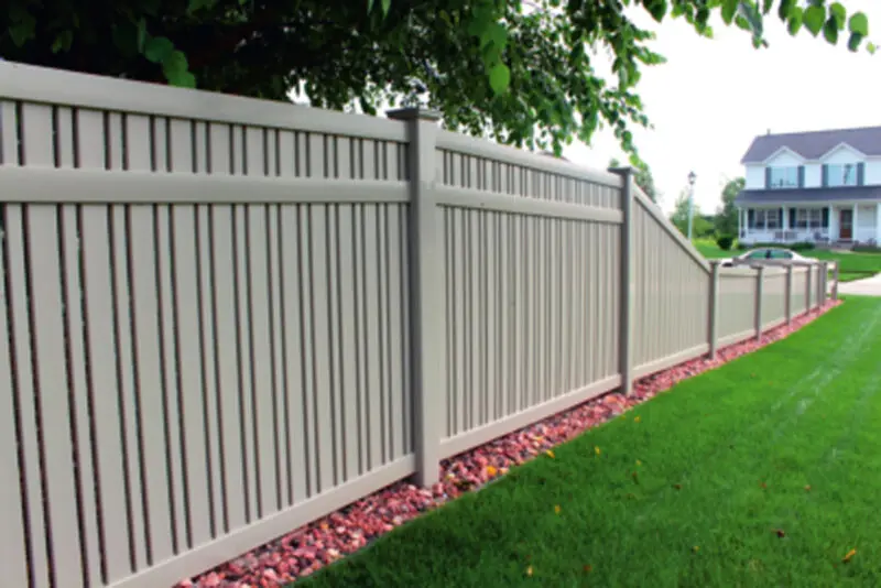 Vinyl privacy fence residential yard