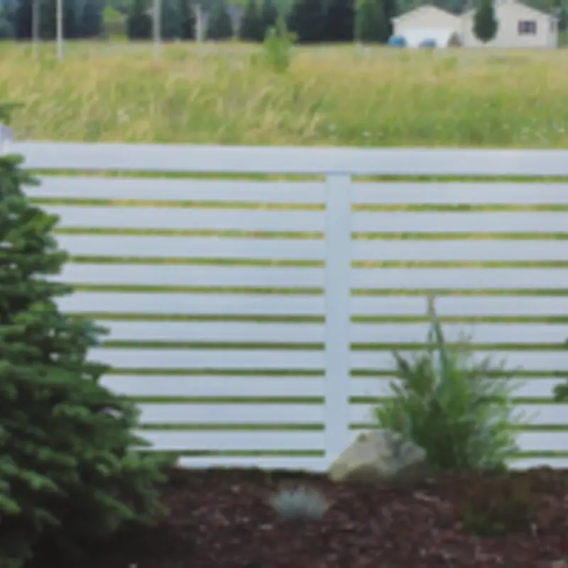 White horizontal slat fence outdoors