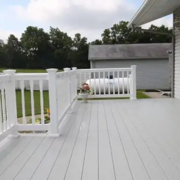 White deck and railing installation
