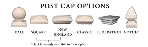 Fence post cap style options