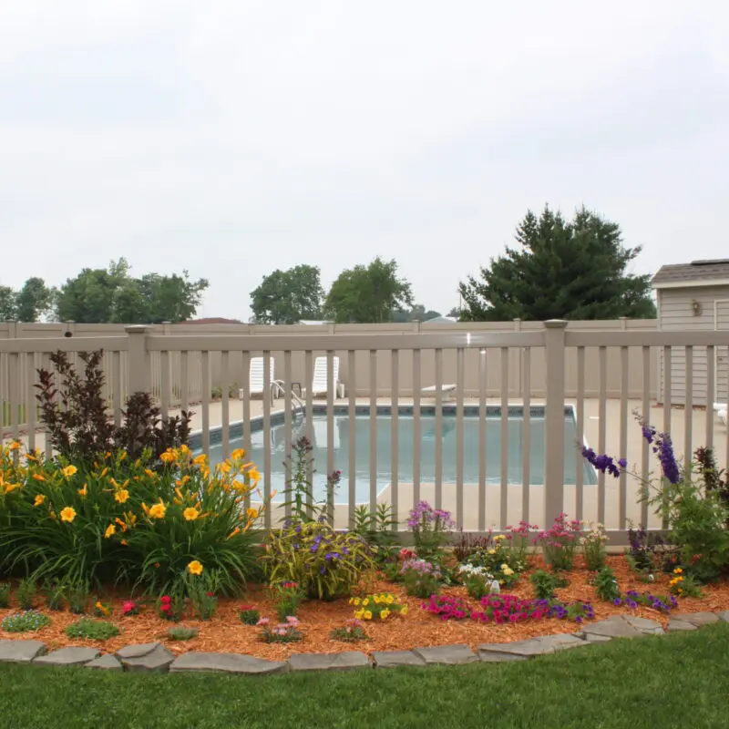 Pool privacy fence with garden