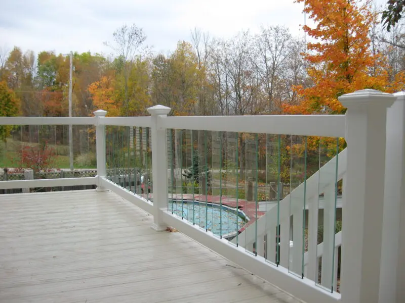 White deck with glass railing
